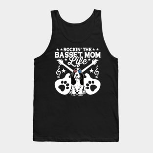 Rockin The Basset Hound Mom Life Dog Lover Guitar Tank Top